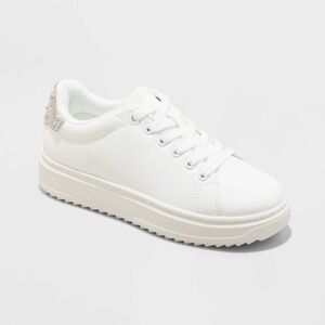 A New Day - Women's Peggy Rhinestone Fashion Sneakers - A New  Silver